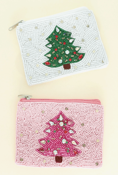 Christmas Tree Beaded Coin Bag - Bexa Boutique