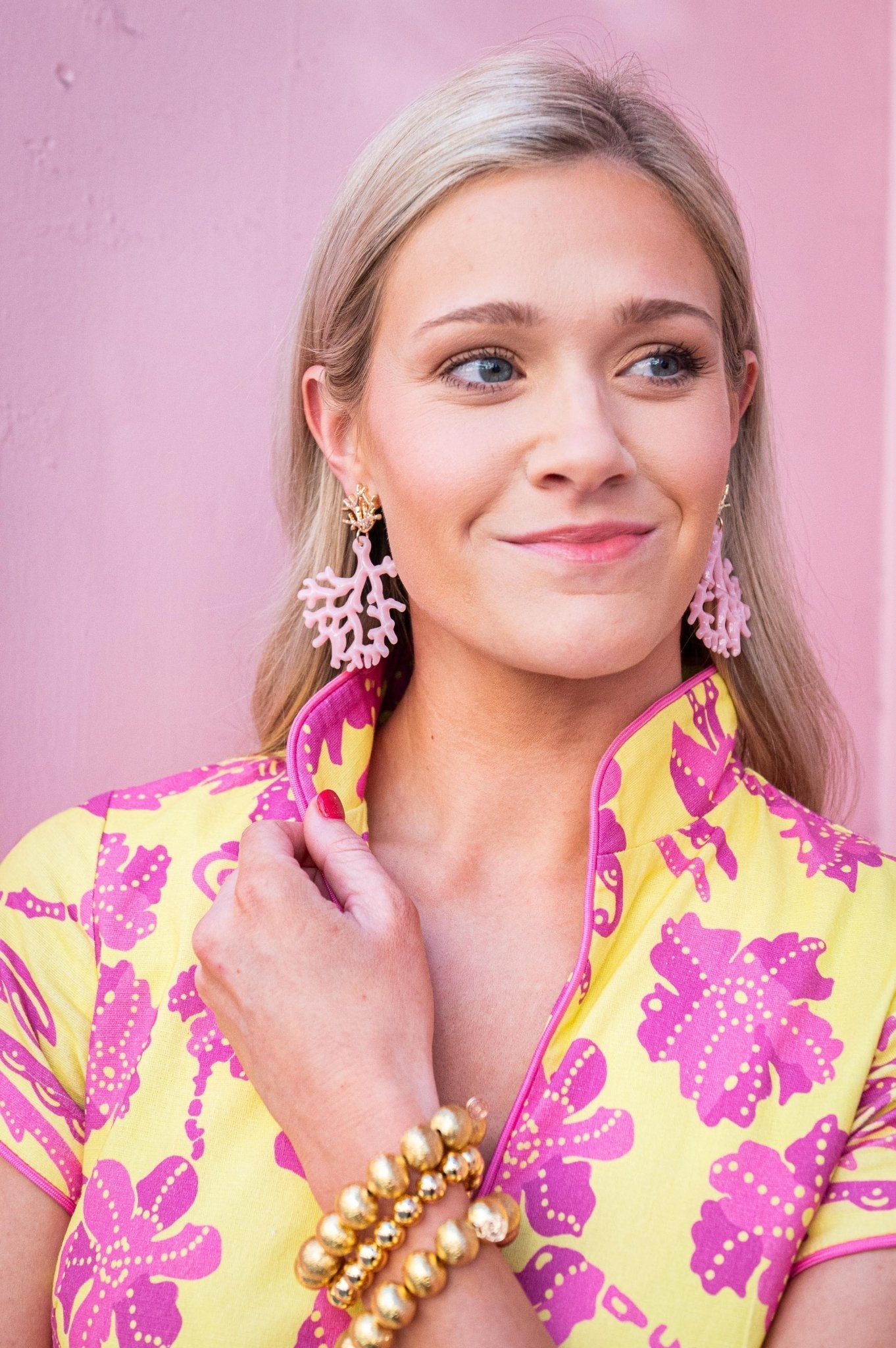 Tula - Coral Acrylic Earring - Light Pink - Bexa Boutique