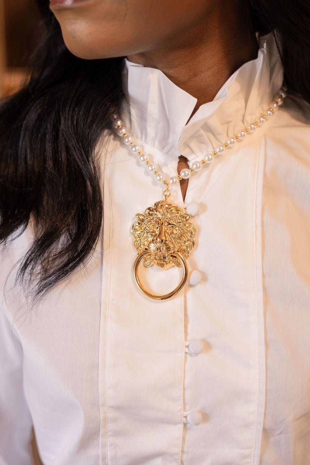 Vivi - Statement Doorknocker Statement Necklaces - 18k Plated Gold - Bexa Boutique