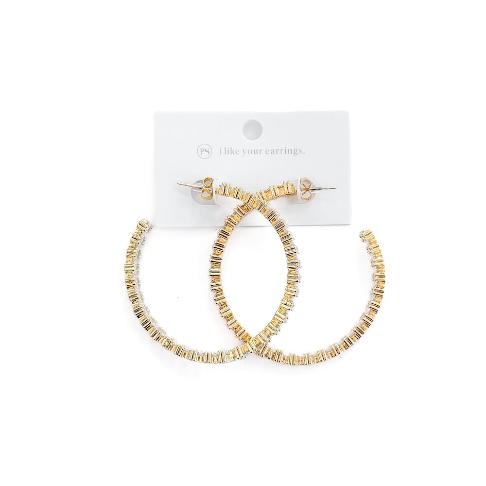 Bold and Beautiful Diamond Hoop Earrings - WATERPROOF - Bexa Boutique