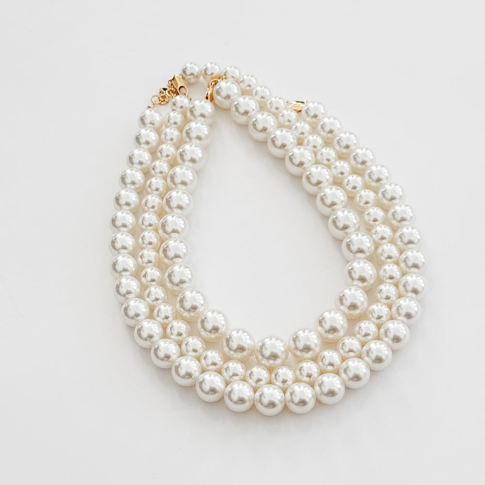 Chunky Three Piece Pearl Necklace - Bexa Boutique