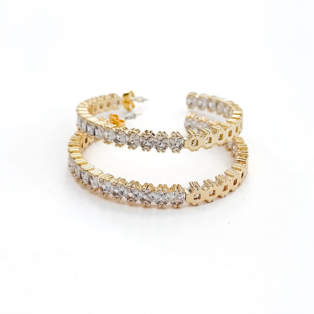 Bold and Beautiful Diamond Hoop Earrings - WATERPROOF - Bexa Boutique