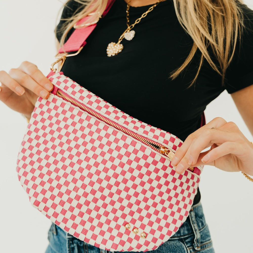 Westlyn Woven Bum Bag - TOP SELLER - Woven Checkered Black - Bexa Boutique