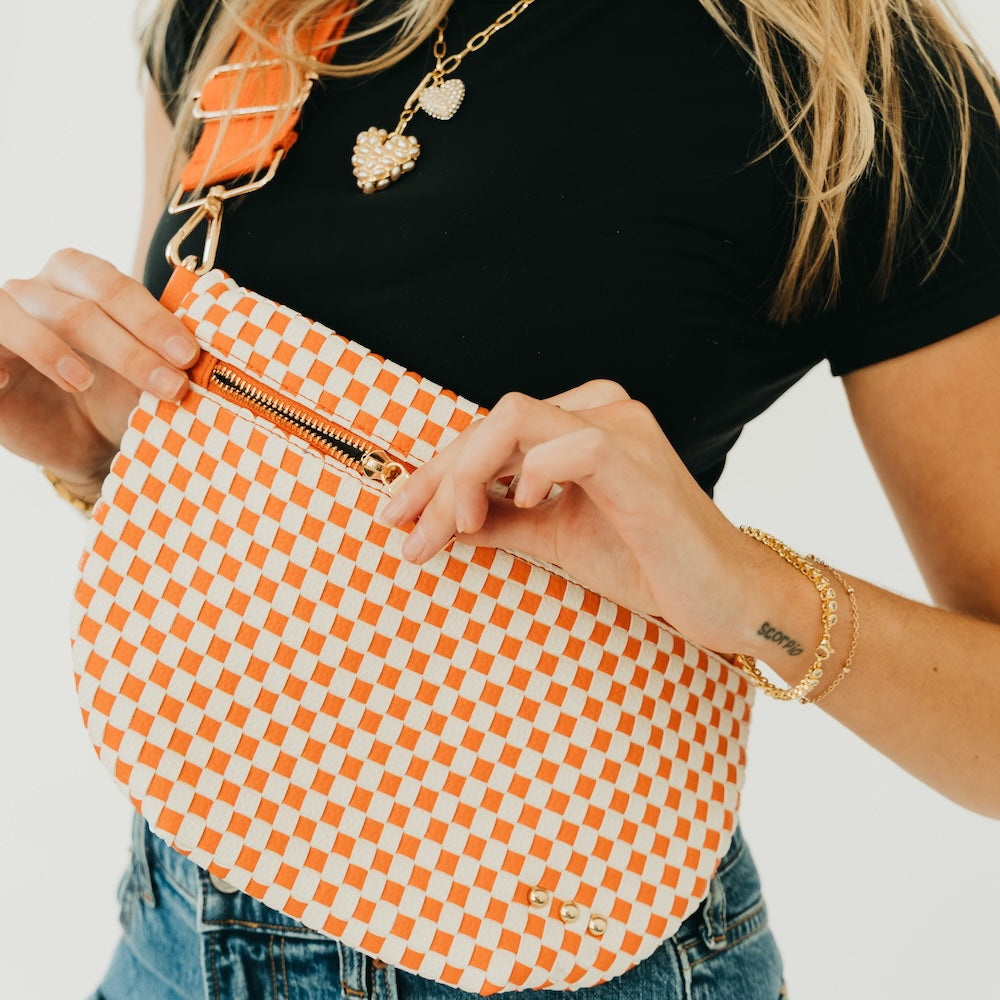 Westlyn Woven Bum Bag - TOP SELLER - Woven Checkered Black - Bexa Boutique
