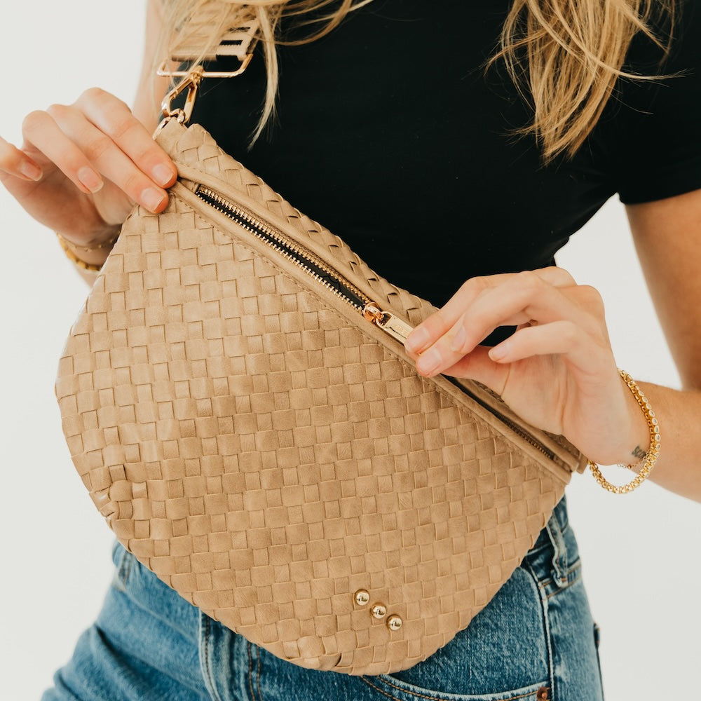 Westlyn Woven Bum Bag - TOP SELLER - Woven Checkered Black - Bexa Boutique