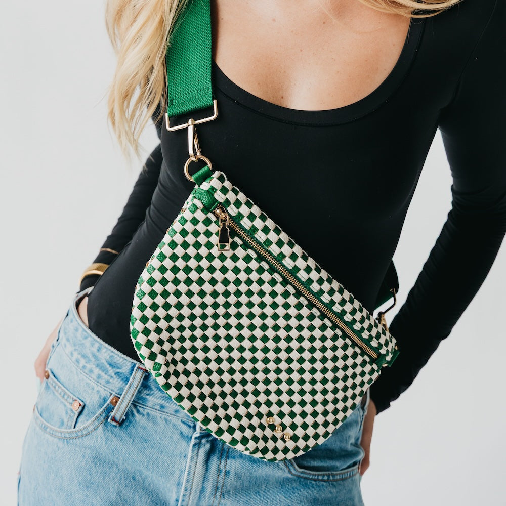 Westlyn Woven Bum Bag - TOP SELLER - Woven Checkered Black - Bexa Boutique