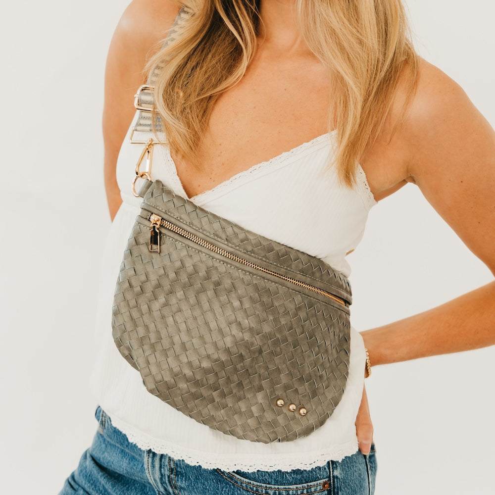 Westlyn Woven Bum Bag - TOP SELLER - Woven Checkered Black - Bexa Boutique