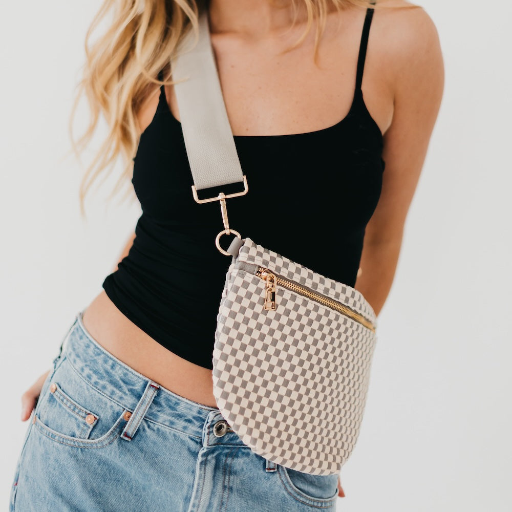 Westlyn Woven Bum Bag - TOP SELLER - Woven Checkered Black - Bexa Boutique