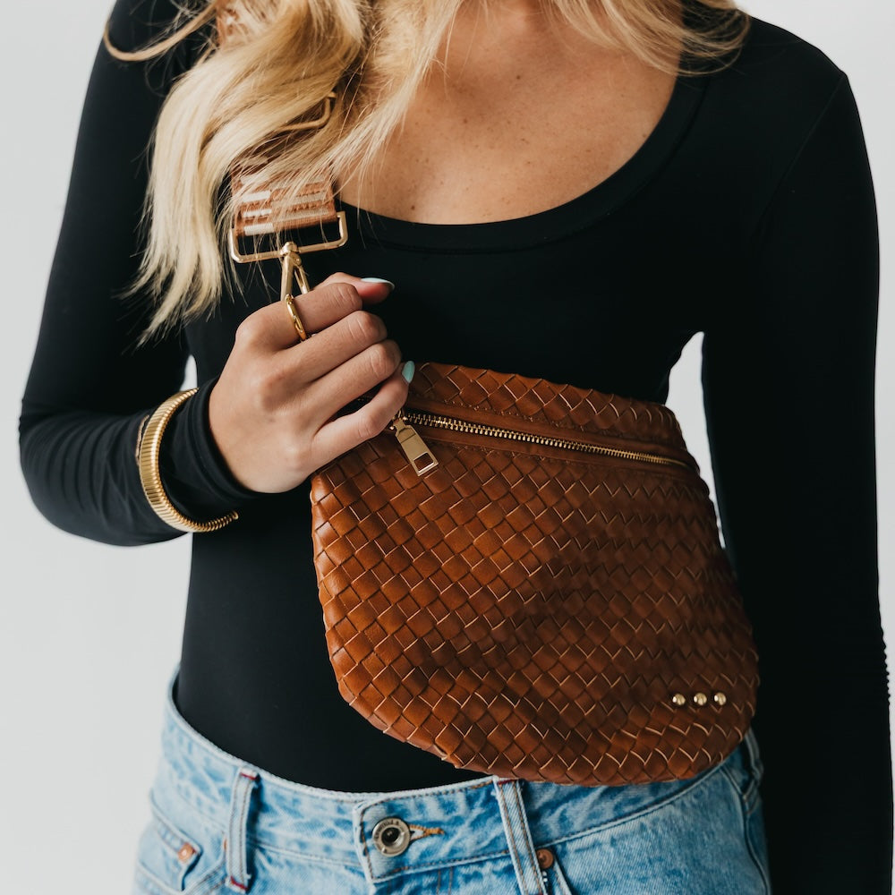 Westlyn Woven Bum Bag - TOP SELLER - Woven Checkered Black - Bexa Boutique