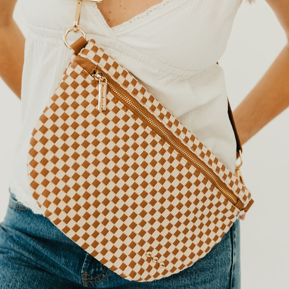 Westlyn Woven Bum Bag - TOP SELLER - Woven Checkered Black - Bexa Boutique