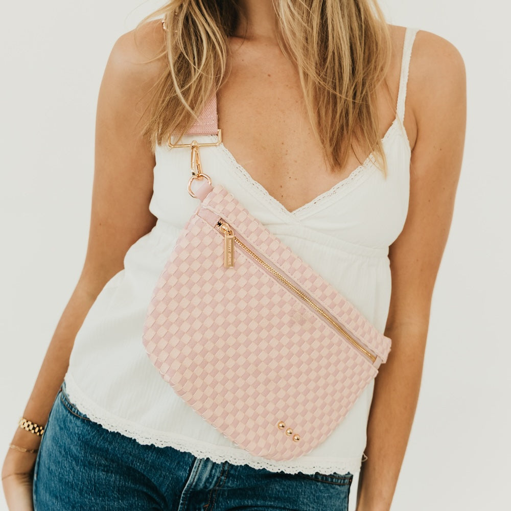 Westlyn Woven Bum Bag - TOP SELLER - Woven Checkered Black - Bexa Boutique