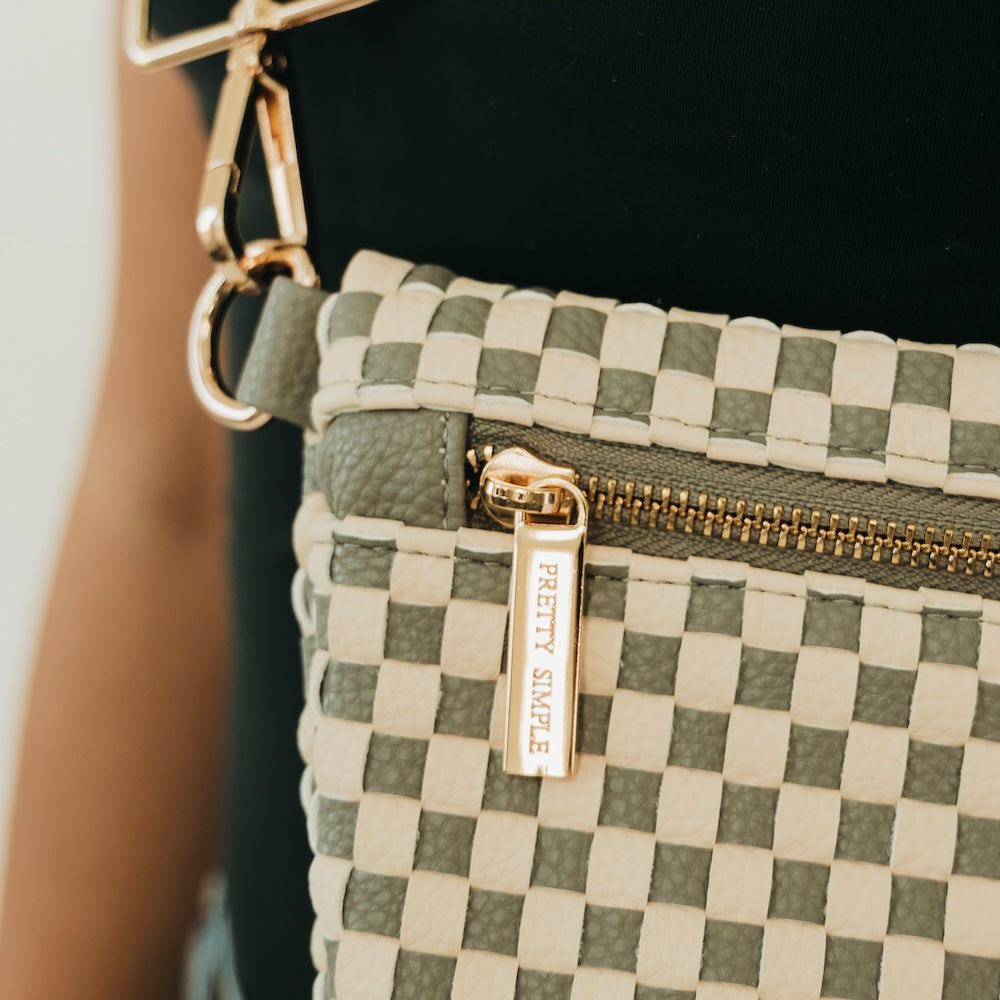 Westlyn Woven Bum Bag - TOP SELLER - Woven Checkered Black - Bexa Boutique