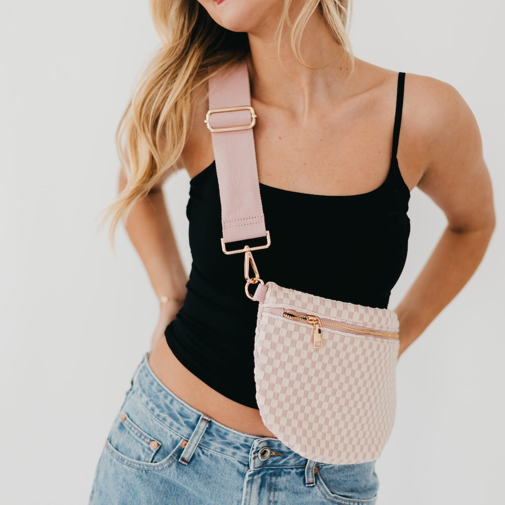 Westlyn Woven Bum Bag - TOP SELLER - Woven Checkered Black - Bexa Boutique