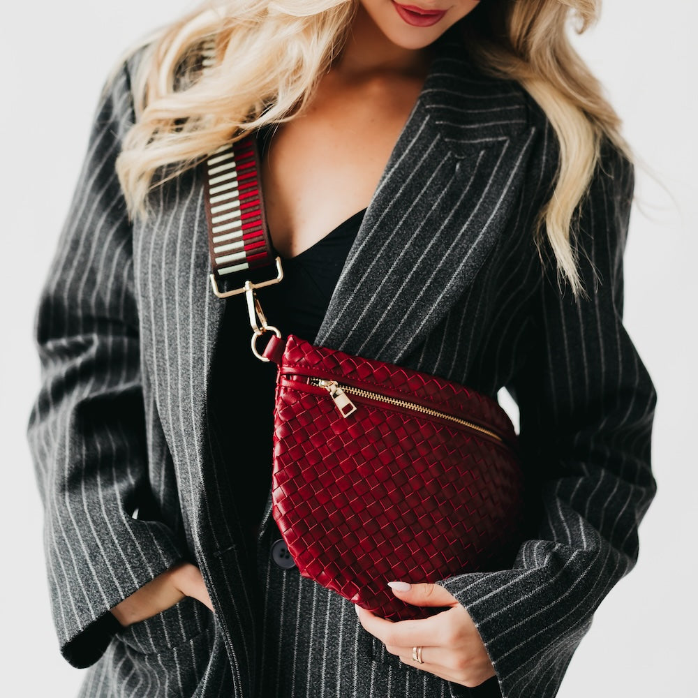 Westlyn Woven Bum Bag - TOP SELLER - Woven Checkered Black - Bexa Boutique