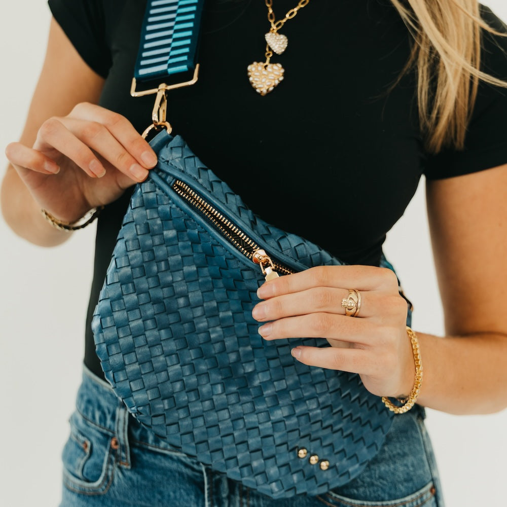 Westlyn Woven Bum Bag - TOP SELLER - Woven Checkered Black - Bexa Boutique