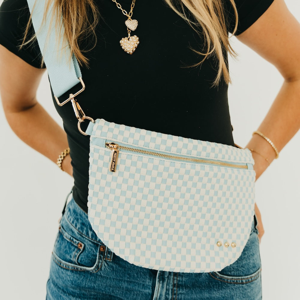 Westlyn Woven Bum Bag - TOP SELLER - Woven Checkered Black - Bexa Boutique