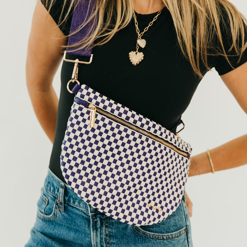 Westlyn Woven Bum Bag - TOP SELLER - Woven Checkered Black - Bexa Boutique