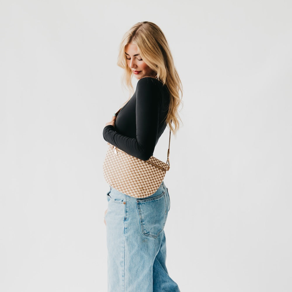 Westlyn Woven Bum Bag - TOP SELLER - Woven Checkered Black - Bexa Boutique