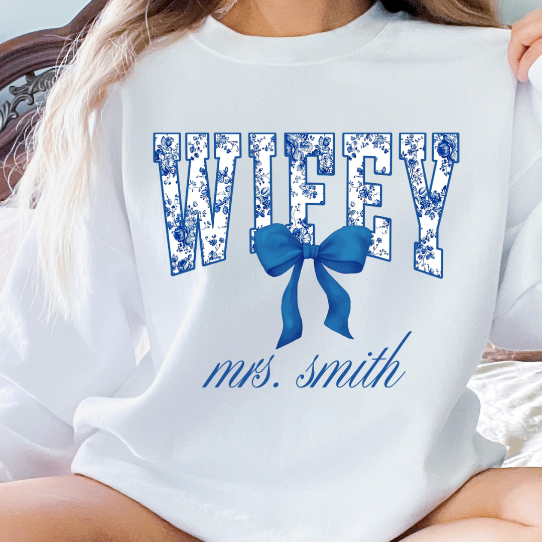 Personalized Floral Wifey Tee