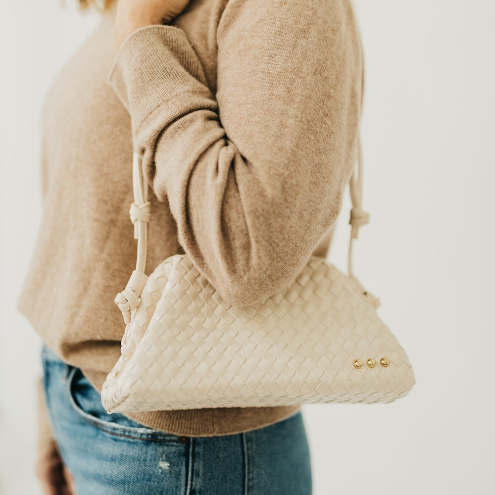 Lacy Woven Frame Crossbody Bag - Black - Bexa Boutique