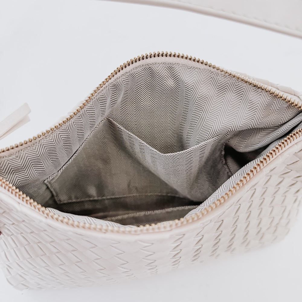 Harper Hobo Woven Shoulder Bag - Black - Bexa Boutique