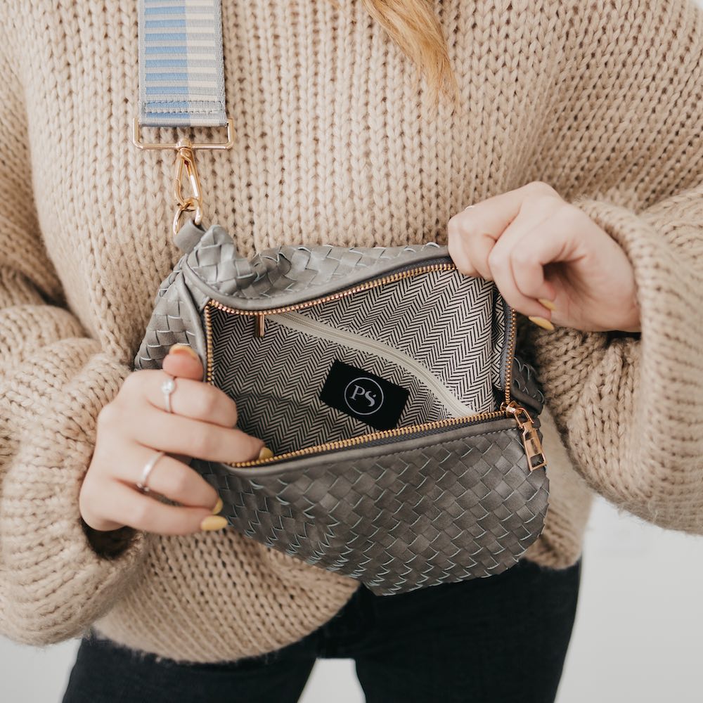 Westlyn Woven Bum Bag - TOP SELLER - Woven Checkered Black - Bexa Boutique