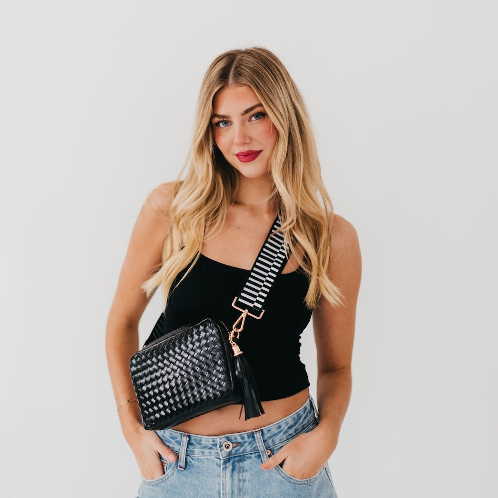 Woven Willow Camera Crossbody Bag