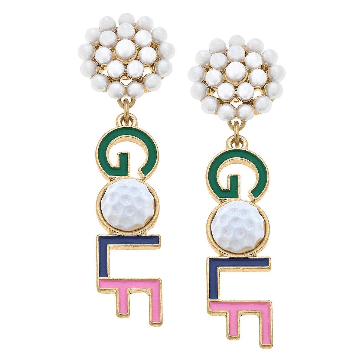 Colorful GOLF Enamel Earrings