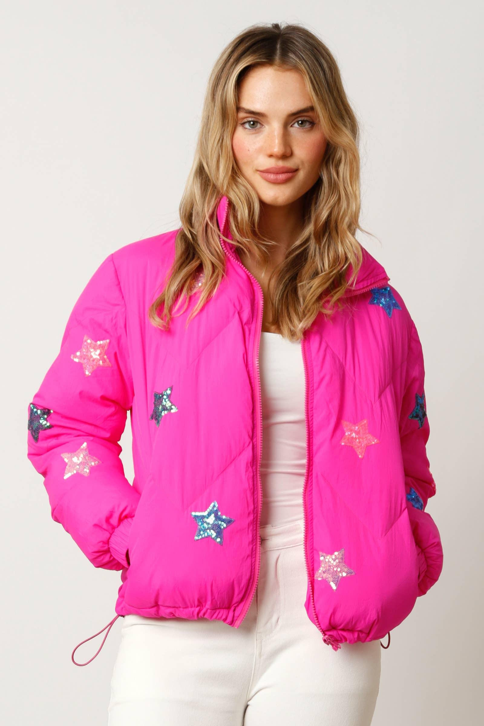 Pretty in pink outlet puffer jacket