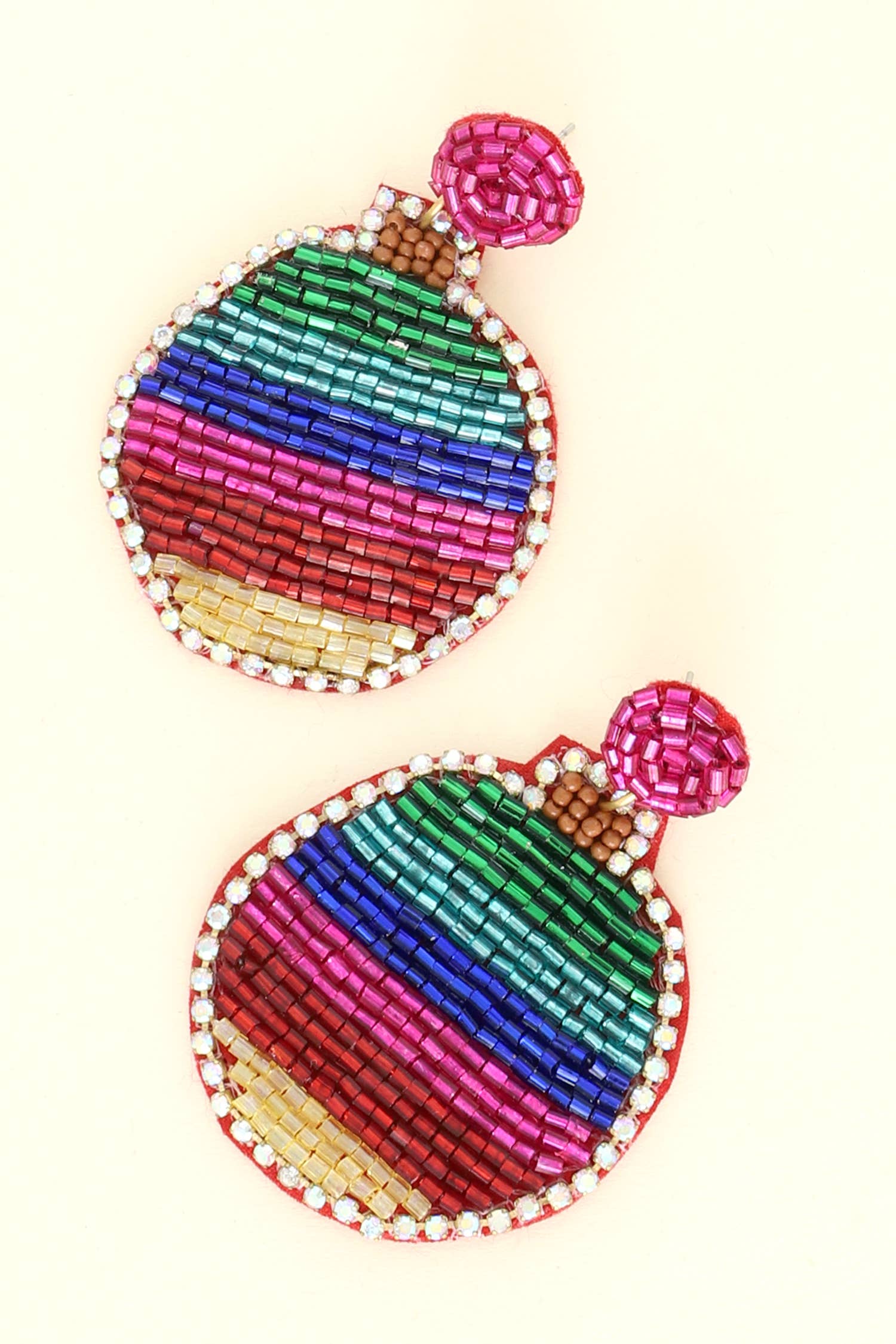 Rainbow Christmas Sphere Dangle Earrings - Pretty Crafty Lady Shop