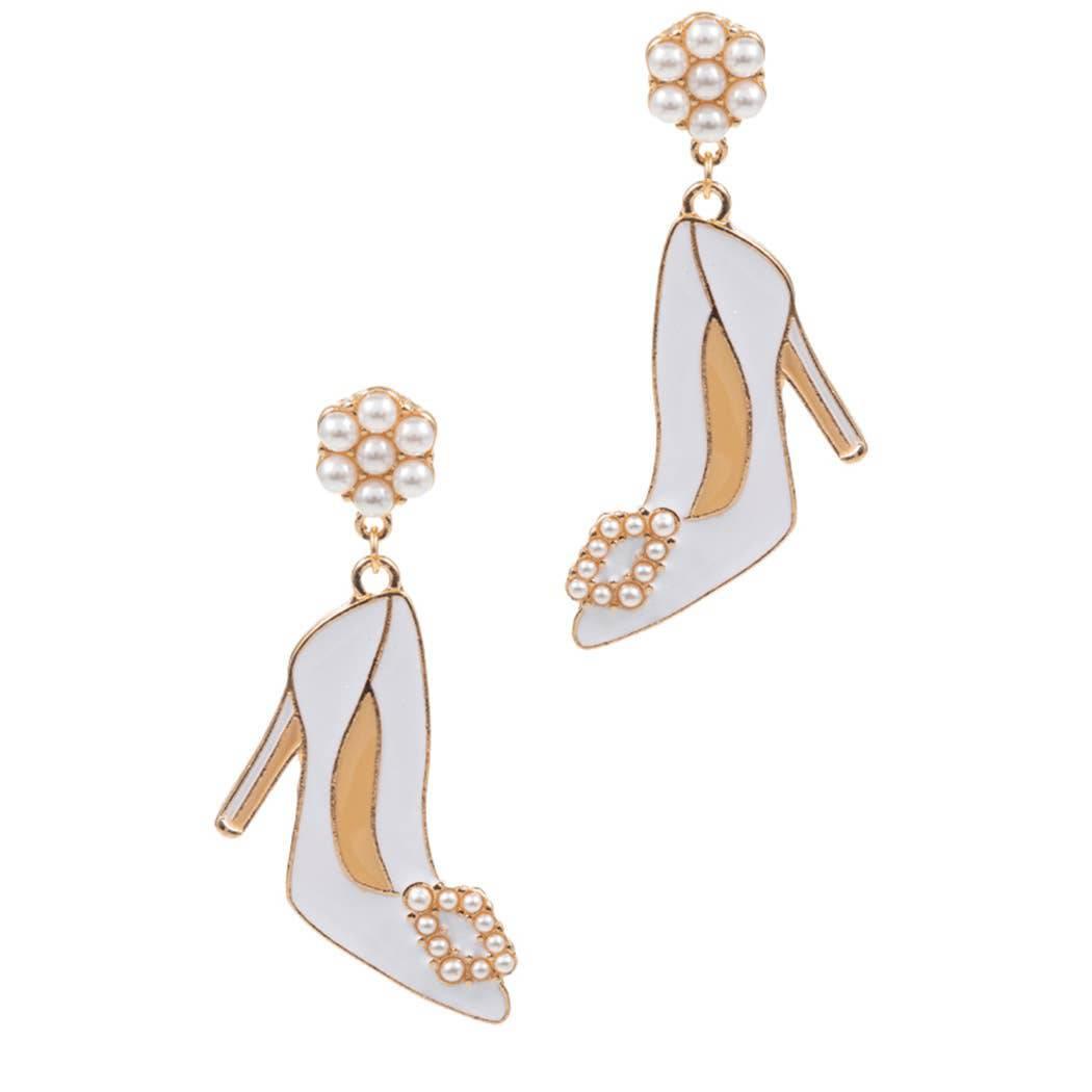 Wedding Shoes Enamel Post Earrings - Pretty Crafty Lady Shop